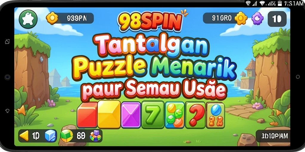 Screenshot dari gameplay menantang di 98SPIN dengan potongan teka-teki.