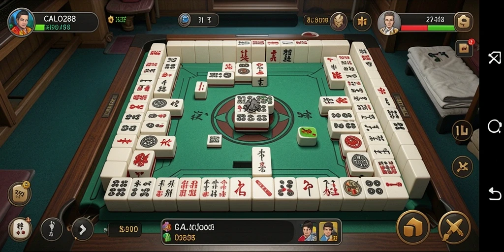 Tampilan gameplay menarik dari CALO288 dalam suasana Mahjong.