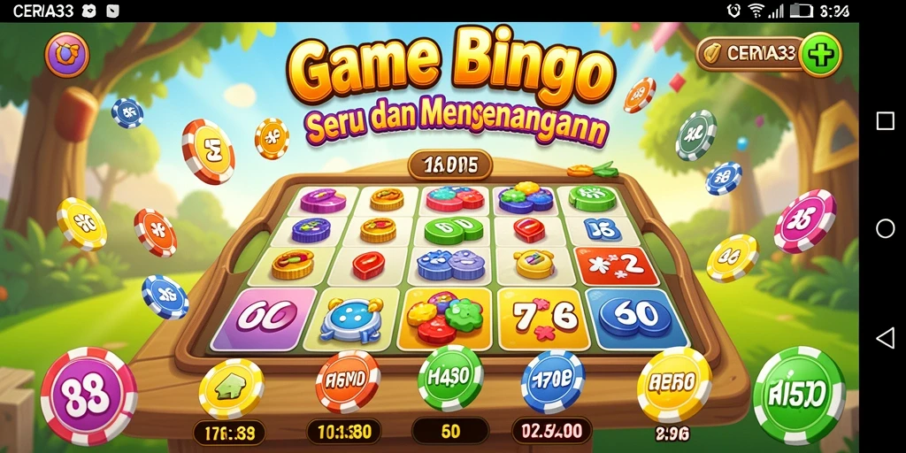 Tampilan gameplay seru dalam CERIA33 dengan kartu Bingo.