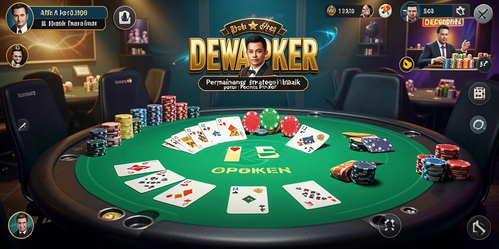 Tampilan gameplay menarik dari DEWAPOKER dengan fokus strategi.