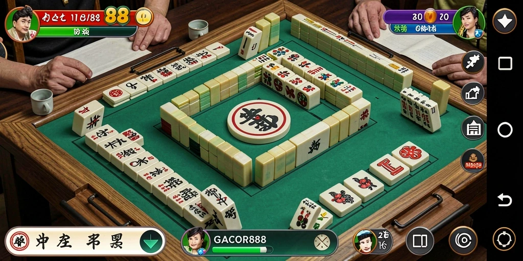 Tangkapan layar dari gameplay seru GACOR88 yang menunjukkan keindahan Mahjong.