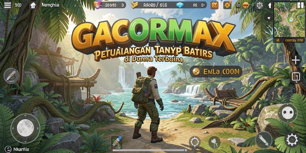 Screenshot gameplay GACORMAX dengan pemandangan dunia terbuka yang menawan.