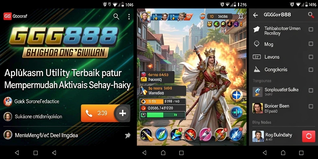 Screenshot utama GGG888 menampilkan antarmuka aplikasi Utility yang user-friendly.