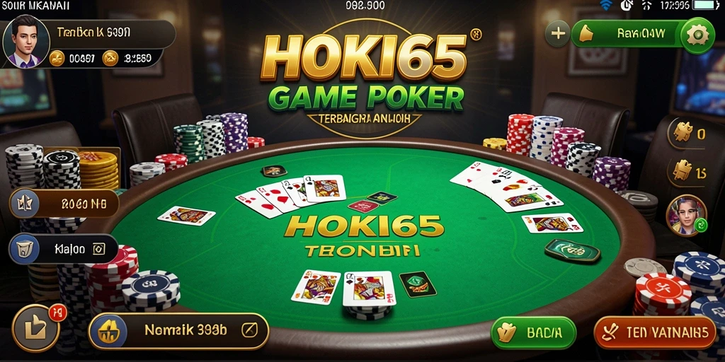 Tampilan gameplay HOKI65 dengan pemain yang bersaing di meja Poker.