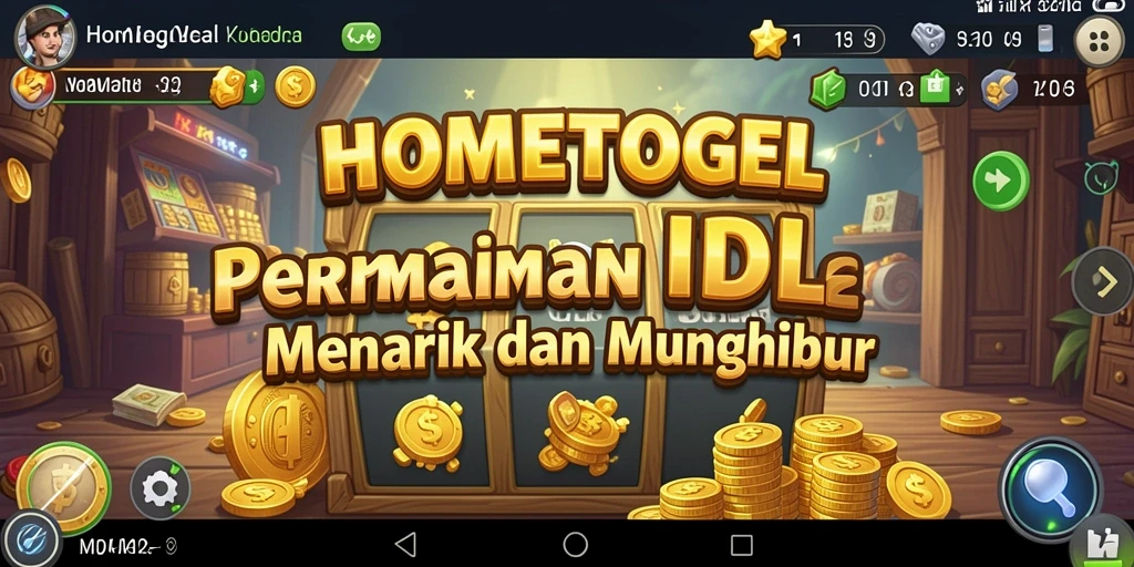 Screenshot gameplay HOMETOGEL yang menampilkan aktivitas Idle yang seru.
