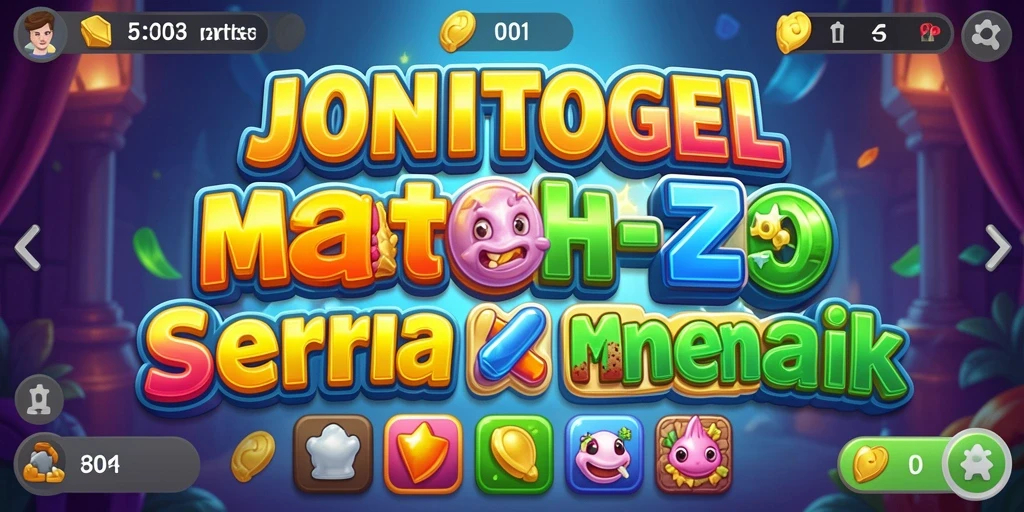 Tampilan gameplay menarik dari JONITOGEL dengan elemen Match-3.