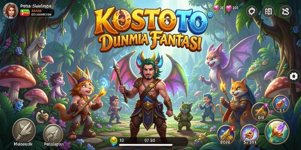 Screenshot gameplay KOSTOTO menampilkan eksplorasi mendebarkan di dunia fantasi.