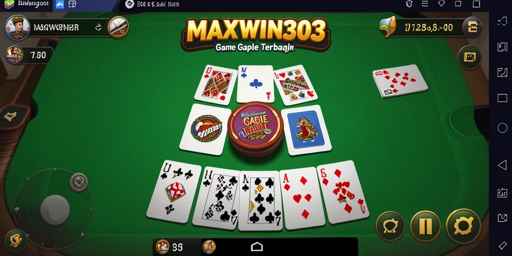 Screenshot gameplay MAXWIN303 menampilkan suasana seru permainan Gaple.