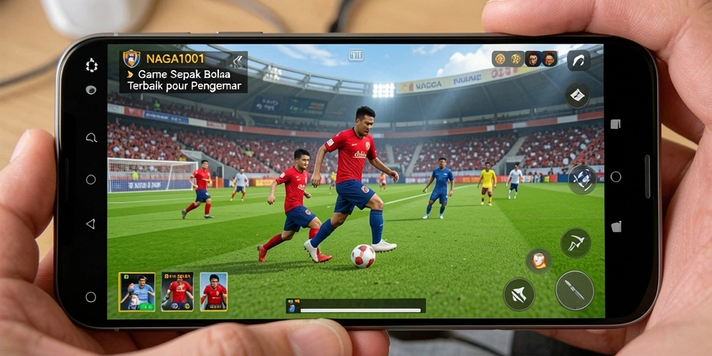Tampilan layar gameplay NAGA1001 yang mendebarkan di lapangan sepak bola.