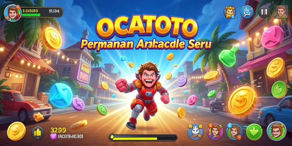 Screenshot utama OCATOTO menampilkan gameplay yang penuh aksi dan keseruan.