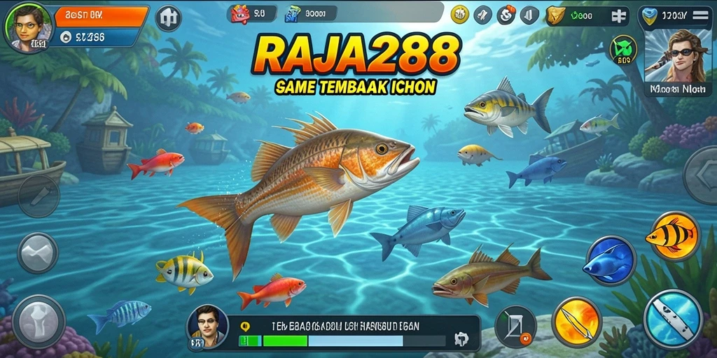 Screenshot gameplay menampilkan aksi seru dalam Tembak Ikan.