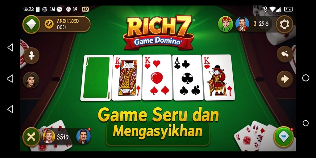 Tampilan gameplay seru dan interaktif RICH7 dalam permainan domino.
