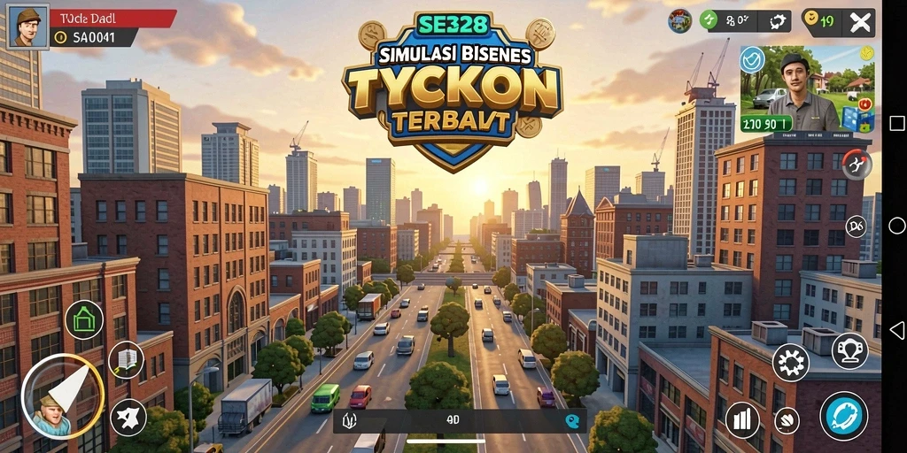 Gameplay SE328 yang seru dan interaktif dalam membangun bisnis Tycoon.