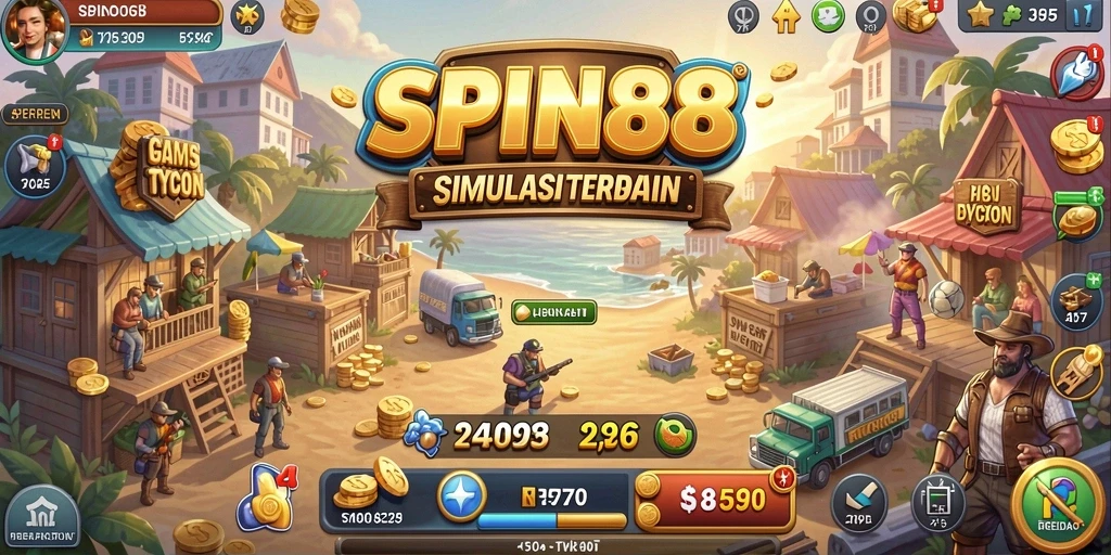 Screenshot gameplay SPIN88 menunjukkan suasana manajerial yang seru.