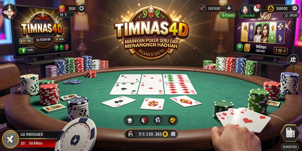 Tampilan gameplay TIMNAS4D dengan aksi Poker seru.