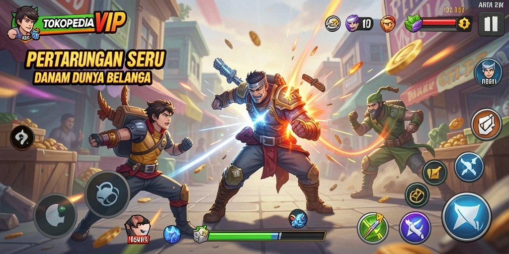Gameplay seru dan dinamis dalam TOKOPEDIAVIP.