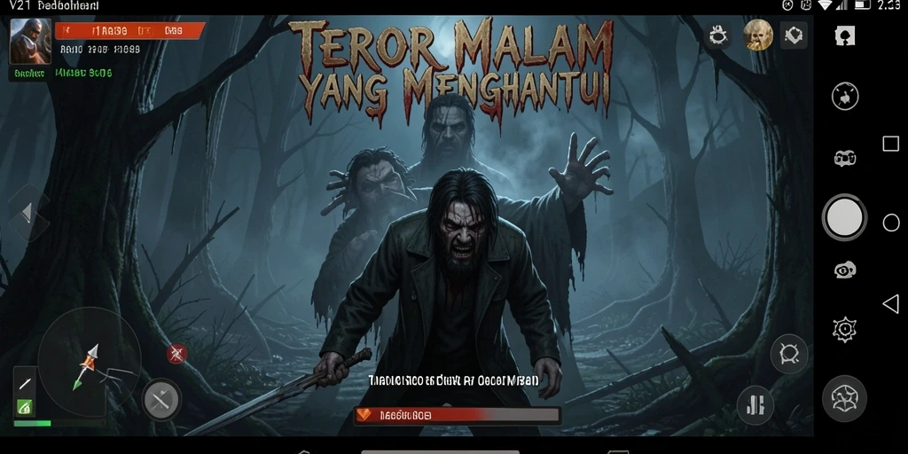 Screenshot V21 menampilkan gameplay yang mencekam dan penuh teror.