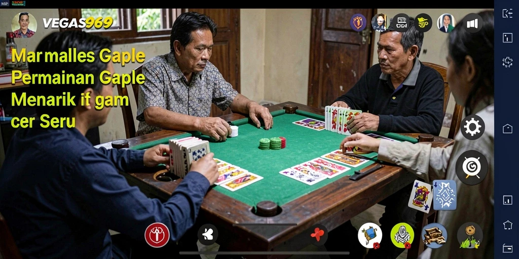 Tangkapan layar gameplay seru dari VEGAS969, permainan Gaple yang mendebarkan.