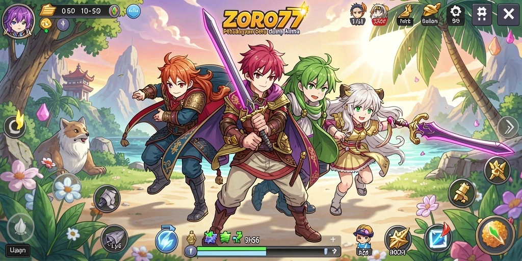 Tangkapan layar gameplay <strong>ZORO77</strong> yang menampilkan aksi petualangan seru.