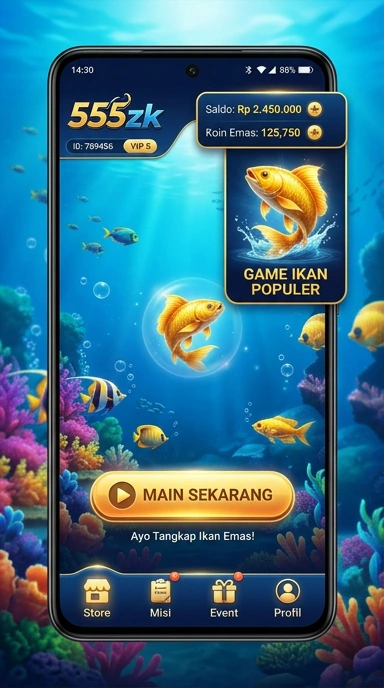 Tampilan antarmuka aplikasi 555zk yang sederhana.